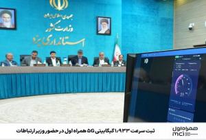 ثبت سرعت ‌۱.۹۳۳ گیگابیتی ۵G همراه اول در حضور وزیر ارتباطات