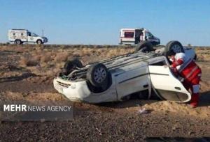 واژگونی خودرو در جاده گرمسار - قم ۳ مصدوم برجای گذاشت