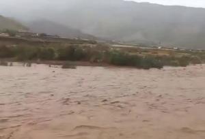 سیلاب صبحگاهی پس از بارندگی شدید روستای شهرو حومه بندرعباس