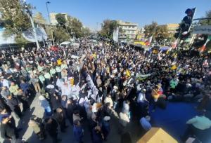 طنین فریاد «مرگ بر امریکا» در قزوین