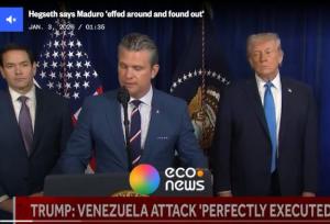 نشست خبری ترامپ و وزیر جنگ آمریکا درباره ونزوئلا 