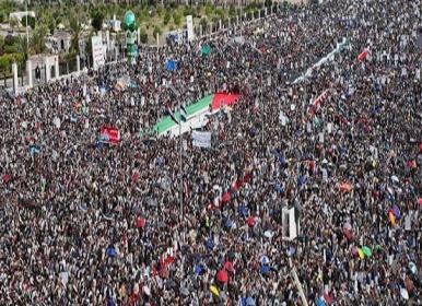 راهپیمایی گسترده در صعده یمن در حمایت از غزه