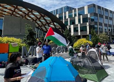 تصرف مقر «مایکروسافت» به‌دست حامیان فلسطین