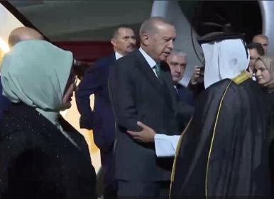 «اردوغان» پس از کویت وارد قطر شد+فیلم