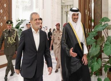 استقبال رسمی پزشکیان از امیر قطر در سعد آباد