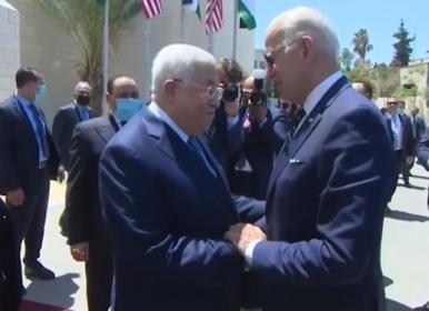 دیدار بایدن و محمود عباس در فلسطین اشغالی+فیلم