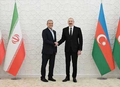 استقبال علی‌اف از پزشکیان در حاشیه اجلاس اکو