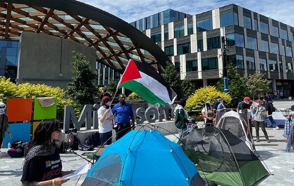 تصرف مقر «مایکروسافت» به‌دست حامیان فلسطین