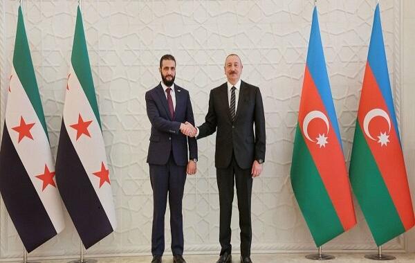 دیدار «جولانی» با «الهام علی‌اف» در باکو+ عکس