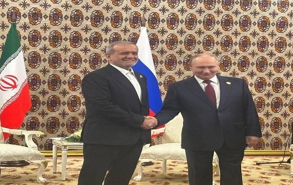 دیدار پوتین و پزشکیان در عشق آباد ترکمنستان