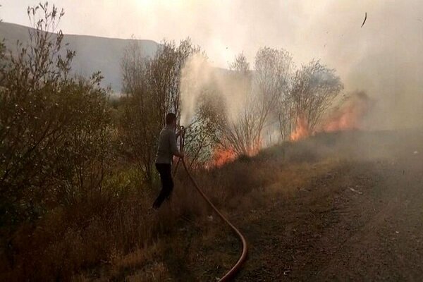 آتش‌سوزی باغات روستای گلستان رودان مهار شد