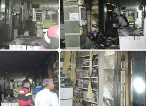 آتش سوزی در بازار گناوه مهار شد