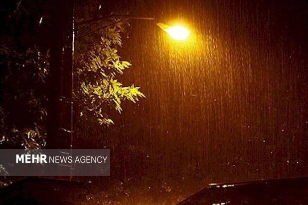 بارش باران در روستا گزدان شهر جاسک