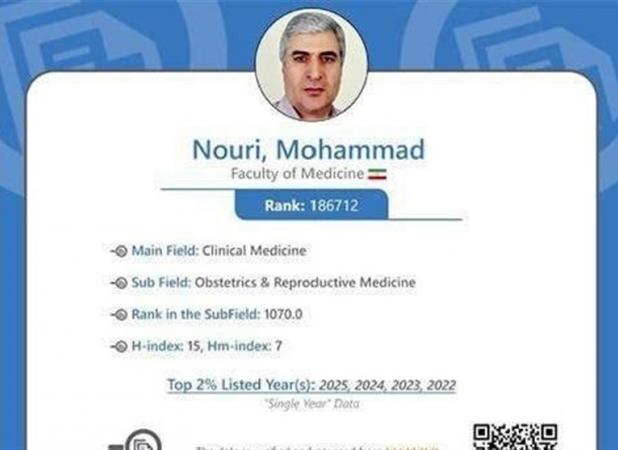 دانشمند ایرانی در فهرست «2 درصد دانشمندان برتر» سال 2025