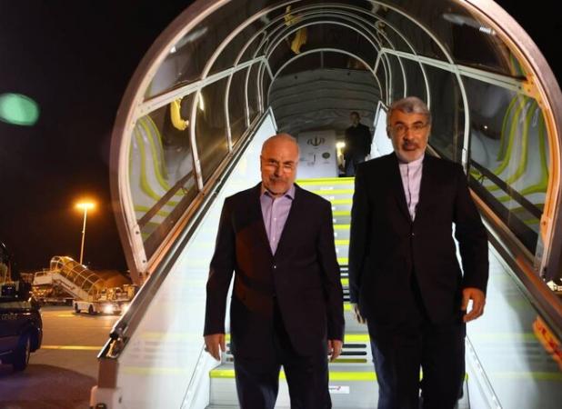 قالیباف برای شرکت در کنفرانس روسای مجالس جهان وارد فرودگاه ژنو شد