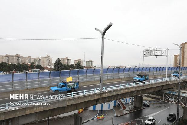 انسداد شبانه مسیر شرق به غرب تونل نیایش و پل صدر
