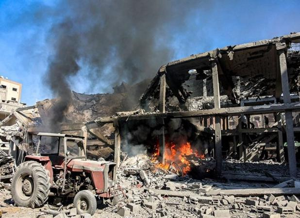 جنگ غزه| بمباران تجمع فلسطینی‌ها در دیرالبلح