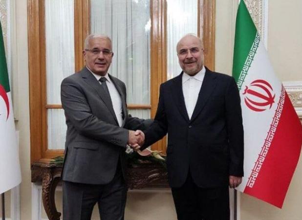 استقبال رسمی قالیباف از رئیس مجلس الجزایر