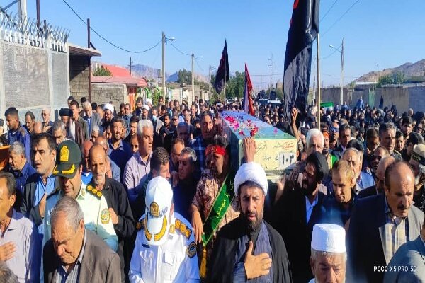 تشییع و تدفین شهید گمنام در روستای تلخاب شیرین گچساران