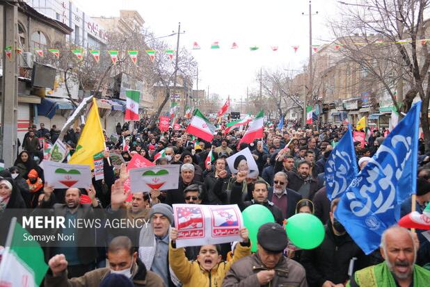 گزارش مهر از راهپیمایی۲۲بهمن در استان کرمانشاه +فیلم و عکس