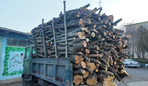 توقیف کامیون حامل ۴ تن هیزم قاچاق در اردبیل