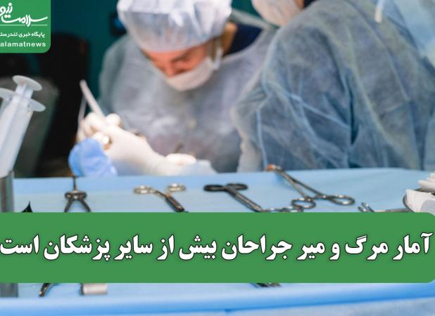 آمار مرگ و میر جراحان بیش از سایر پزشکان است