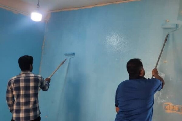 مدرسه روستای کمیز در دو روز رنگ تازه گرفت