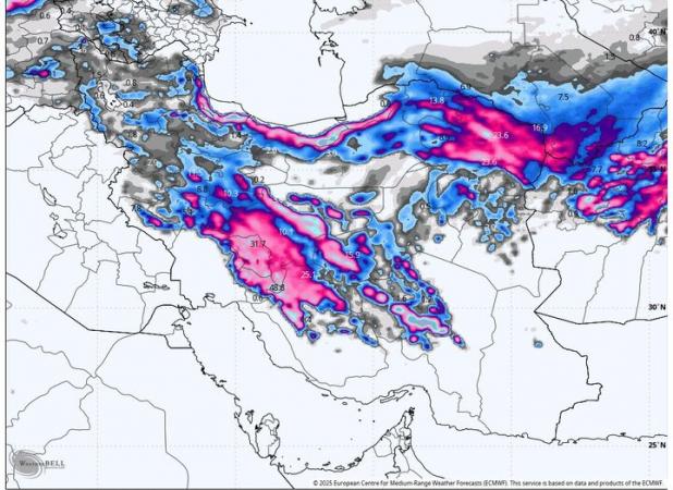 سامانه بارشی از امروز خوزستان را فرا می‌گیرد