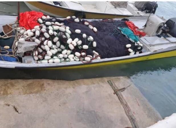 کشف و توقیف ادوات ممنوعه صید محاصره‌ای در بوشهر