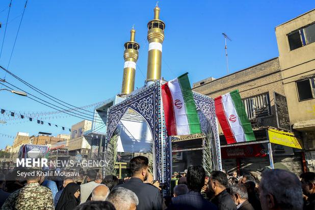 تصاویری از تشییع پیکر ۸ شهید گمنام دفاع مقدس در اهواز