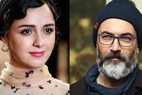 ترانه علیدوستی در کنار پارسا پیروزفر در پشت‌صحنه اولین فیلمش