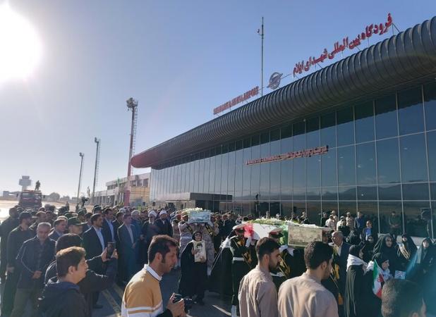 مراسم استقبال از ورود پیکر مطهر ۴ شهید گمنام در ایلام