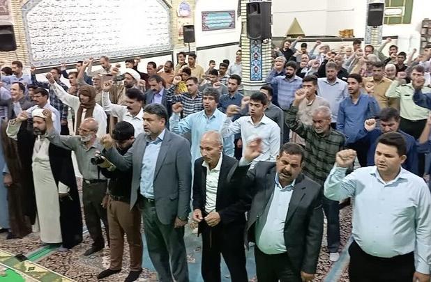 طنین مرگ بر اسرائیل و آمریکا در نماز جمعه فهرج پیچید