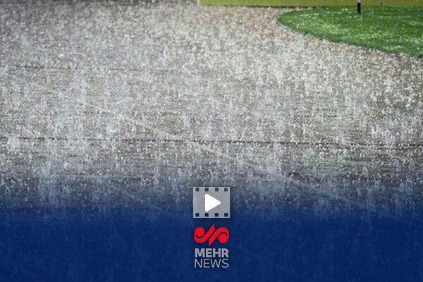 بارش تگرگ در پاوه