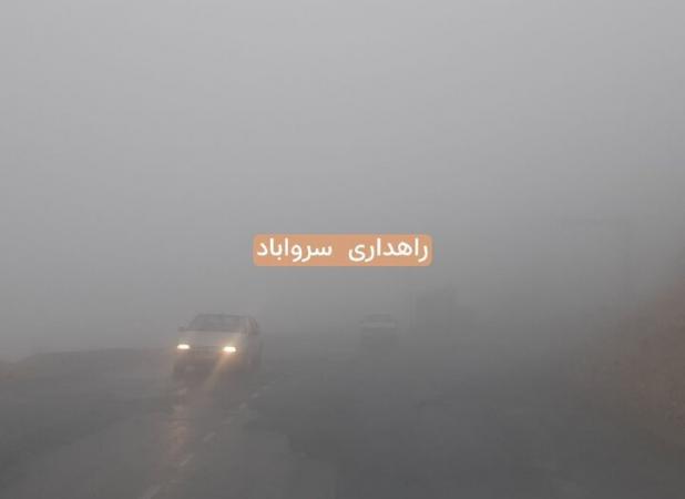 گردنه «ته‌ته» در محور سروآباد- پاوه مسدود شد