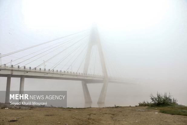 مه غلیظ صبحگاهی در اهواز