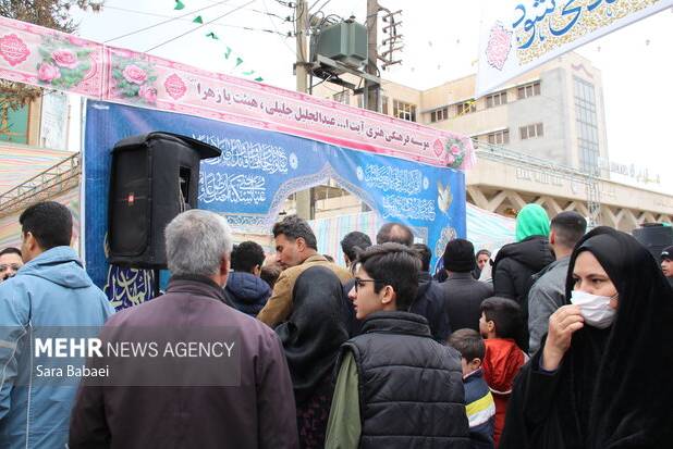 موکب مردمی در مسیر شادپیمایی نیمه شعبان کرمانشاه