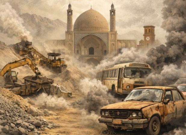 کاشان غرق در آلودگی؛ از معادن تا خودروهای فرسوده