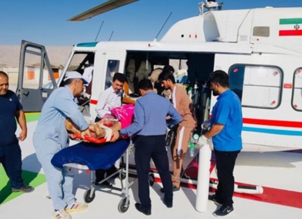 مأموریت تخصصی اورژانس هوایی بستک برای انتقال دو مصدوم تصادفی