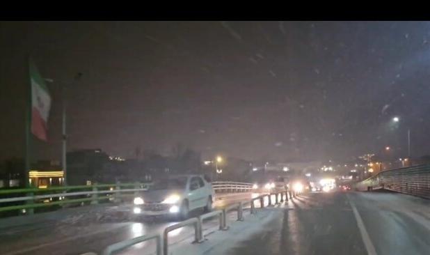 بارش خفیف برف در اردبیل