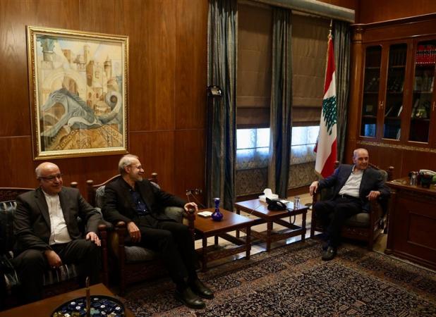 دیدار لاریجانی با رئیس مجلس لبنان