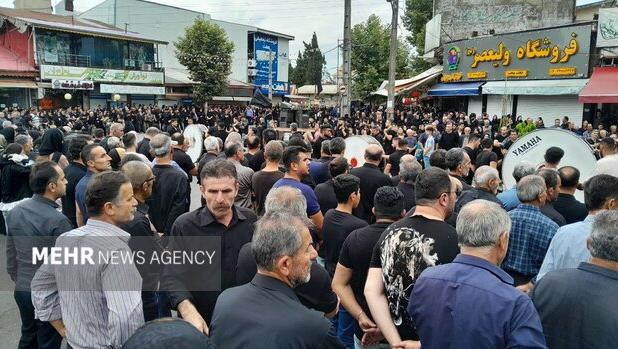 حضور پرشور هیئت‌ها و عزاداران حسینی همزمان با روز عاشورا در شفت