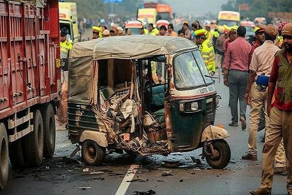 ۵ کشته در پی برخورد کامیون با ۸ وسیله نقلیه در شرق هند