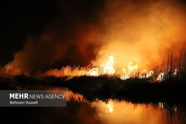 آتش سوزی در مزارع کشاورزی اطراف شهر ایلام