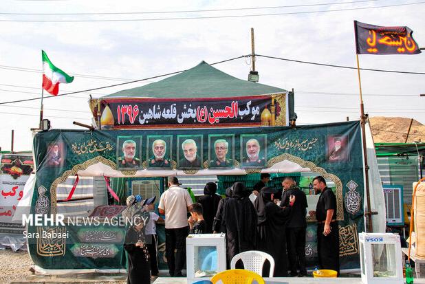 خدمت‌رسانی موکب شهدای قلعه‌شاهین در سرپل‌ذهاب