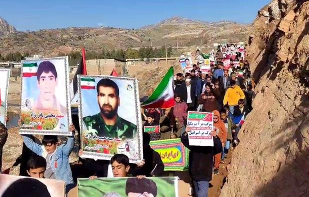 ۲۲ بهمن در قلب روستاها؛ تصاویر راهپیمایی روستای «سرنجه زیودار»