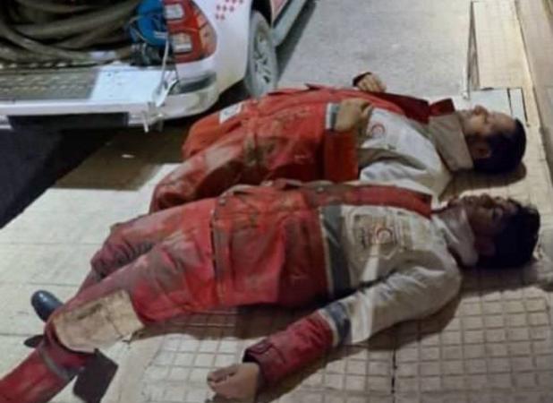 عکس پربازدید از امدادگران هلال‌احمر در سیل کرمان