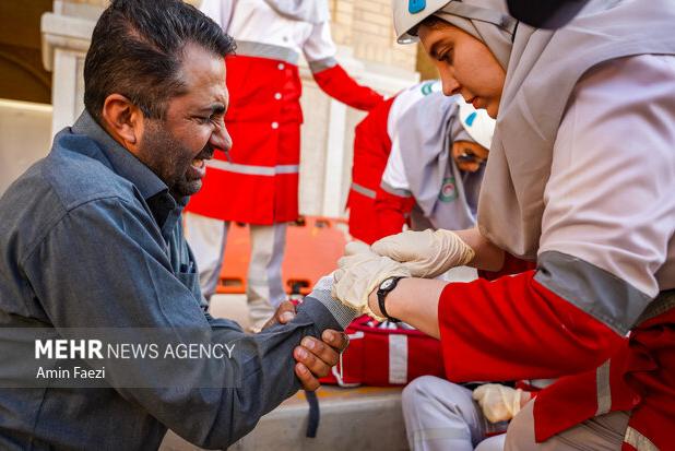 مانور تمام‌عیار زلزله و مخاطرات ترکیبی در همدان برگزار شد