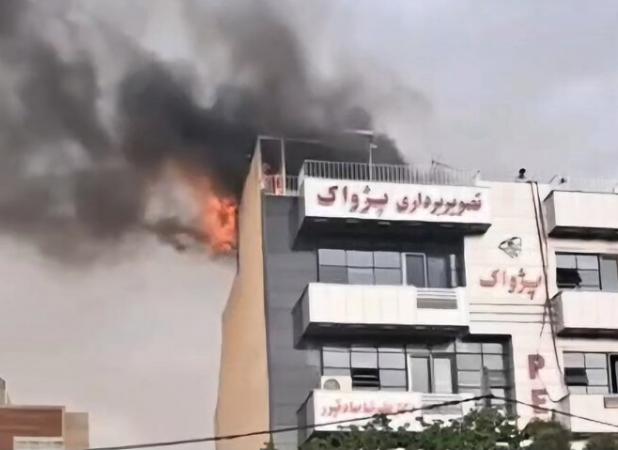 آتش سوزی در خیابان پاستور جدید تبریز