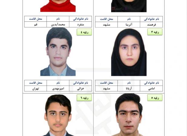 عکس نفرات برتر کنکور سراسری منتشر شد